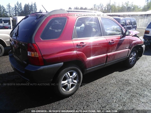 KNDJE723667250333 - 2006 KIA NEW SPORTAGE  RED photo 4