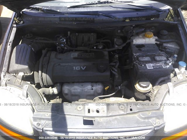 KL1TD66686B590873 - 2006 CHEVROLET AVEO LS BLACK photo 10