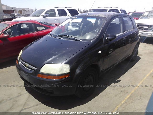 KL1TD66686B590873 - 2006 CHEVROLET AVEO LS BLACK photo 2