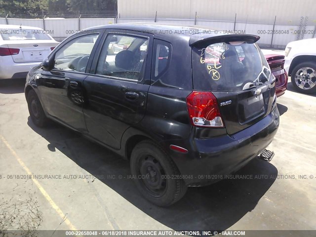 KL1TD66686B590873 - 2006 CHEVROLET AVEO LS BLACK photo 3