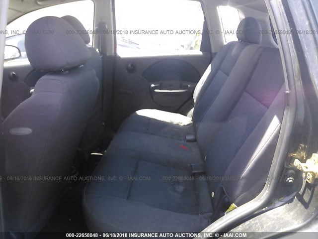 KL1TD66686B590873 - 2006 CHEVROLET AVEO LS BLACK photo 8