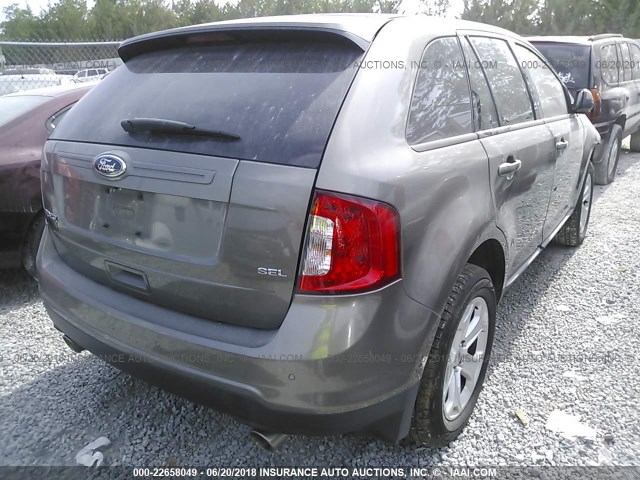 2FMDK3JC8DBC91580 - 2013 FORD EDGE SEL TAN photo 4