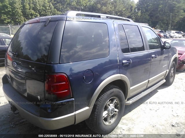 1FMZU74W02ZC65594 - 2002 FORD EXPLORER EDDIE BAUER BLUE photo 4