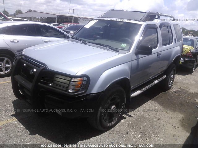 5N1ED28T3YC609609 - 2000 NISSAN XTERRA XE/SE SILVER photo 2