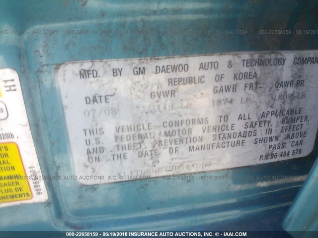 KL1TD66E79B344067 - 2009 CHEVROLET AVEO LS/LT 蓝色 照片 9