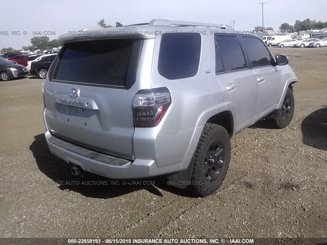 JTEBU5JR3F5247012 - 2015 TOYOTA 4RUNNER SR5/LIMITED/TRAIL/TRD PRO SILVER photo 4