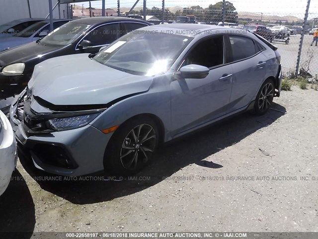 SHHFK7H96HU416209 - 2017 HONDA CIVIC SPORT TOURING GRAY photo 2