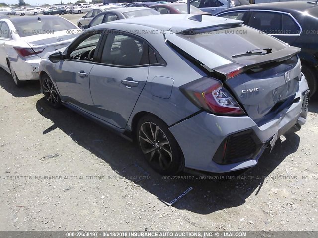 SHHFK7H96HU416209 - 2017 HONDA CIVIC SPORT TOURING GRAY photo 3