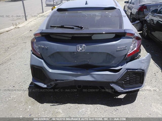 SHHFK7H96HU416209 - 2017 HONDA CIVIC SPORT TOURING GRAY photo 6