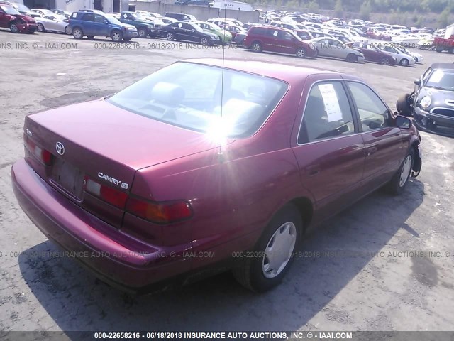 4T1BG22KXVU029399 - 1997 TOYOTA CAMRY CE/LE/XLE MAROON photo 4