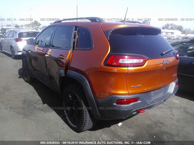 1C4PJMBS5GW219173 - 2016 JEEP CHEROKEE TRAILHAWK ORANGE photo 3