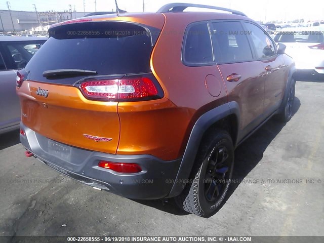 1C4PJMBS5GW219173 - 2016 JEEP CHEROKEE TRAILHAWK 橙色 照片 4