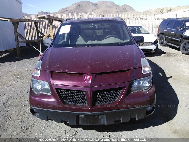 3G7DB03E73S592088 - 2003 PONTIAC AZTEK MAROON photo 6