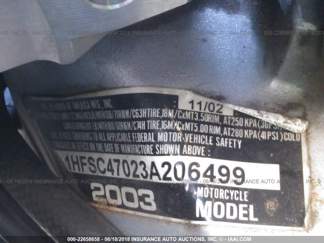1HFSC47023A206499 - 2003 HONDA GL1800 წითელი ფოტო 10