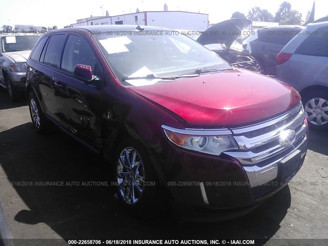 2FMDK3JC4DBB37870 - 2013 FORD EDGE SEL RED photo 1