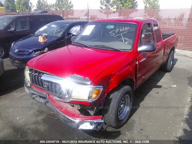 5TEVL52N73Z256093 - 2003 TOYOTA TACOMA XTRACAB RED photo 2