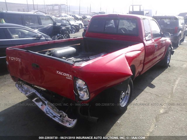 5TEVL52N73Z256093 - 2003 TOYOTA TACOMA XTRACAB RED photo 4