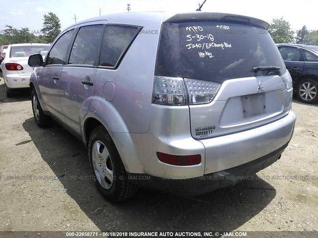 JA4MS31XX7U009567 - 2007 MITSUBISHI OUTLANDER ES/LS ვერცხლისფერი ფოტო 3