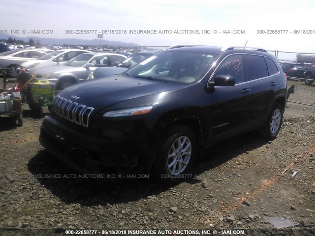 1C4PJMCS9EW272812 - 2014 JEEP CHEROKEE LATITUDE BLACK photo 2