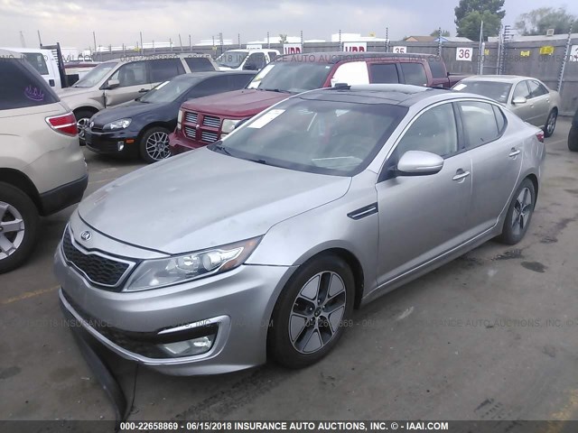 KNAGM4AD3C5023627 - 2012 KIA OPTIMA HYBRID SILVER photo 2