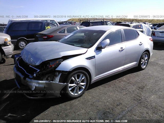 KNAGN4A70B5120953 - 2011 KIA OPTIMA EX/SX SILVER photo 2