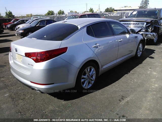 KNAGN4A70B5120953 - 2011 KIA OPTIMA EX/SX SILVER photo 4