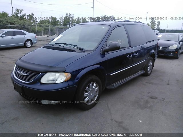 2C8GP64LX3R366283 - 2003 CHRYSLER TOWN & COUNTRY LIMITED Dark Blue photo 2