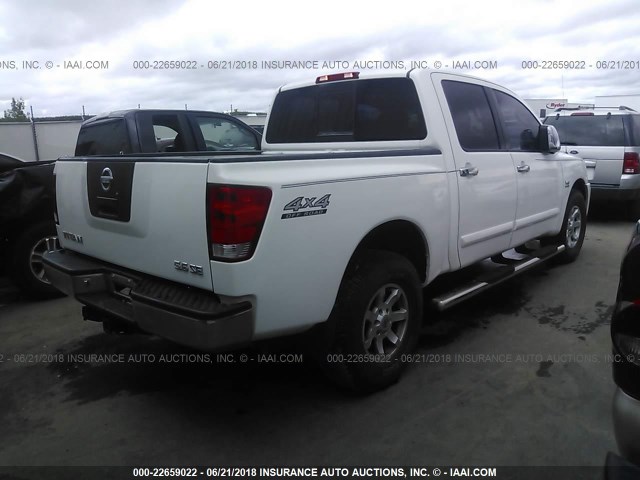 1N6AA07B04N552838 - 2004 NISSAN TITAN XE/SE/LE WHITE photo 4