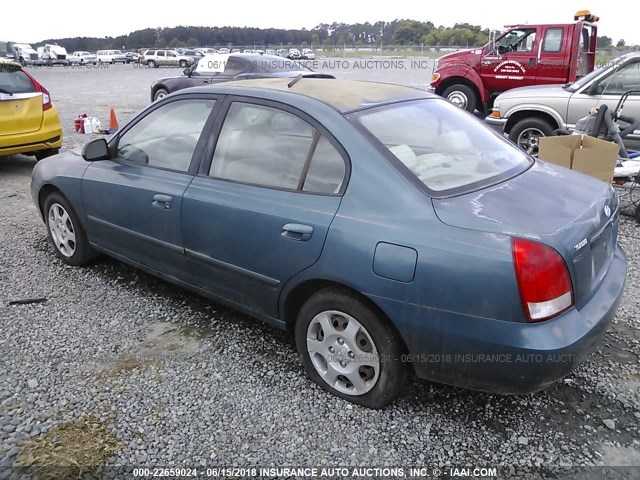 KMHDN45D91U040878 - 2001 HYUNDAI ELANTRA GLS/GT TURQUOISE photo 3