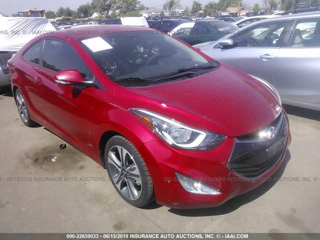 KMHDH6AH3EU026105 - 2014 HYUNDAI ELANTRA COUPE GS/SE RED photo 1