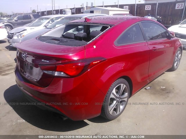 KMHDH6AH3EU026105 - 2014 HYUNDAI ELANTRA COUPE GS/SE RED photo 4