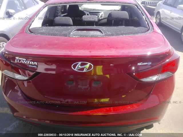 KMHDH6AH3EU026105 - 2014 HYUNDAI ELANTRA COUPE GS/SE RED photo 6