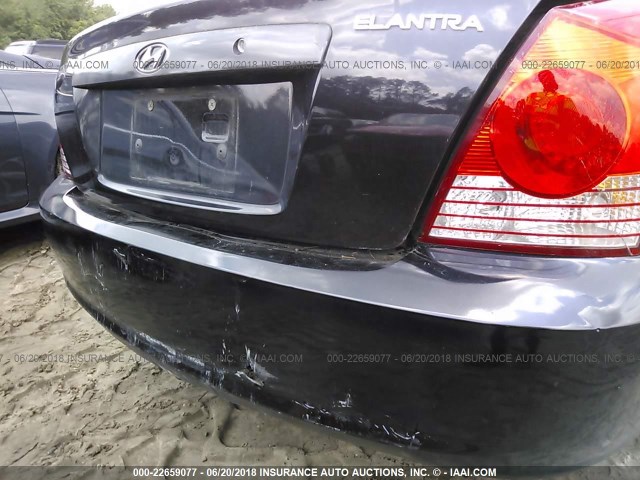 KMHDN46D26U326528 - 2006 HYUNDAI ELANTRA GLS/GT/LIMITED BLACK photo 6