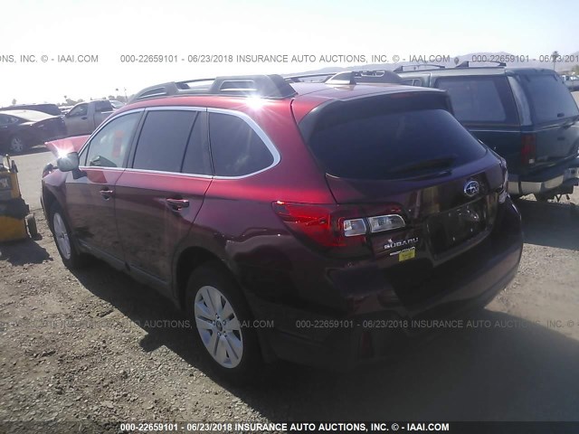 4S4BSADC9J3217796 - 2018 SUBARU OUTBACK 2.5I PREMIUM RED photo 3