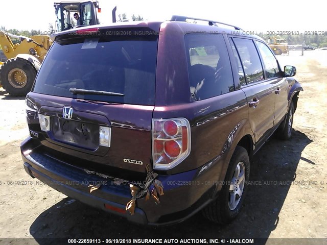 5FNYF18488B052990 - 2008 HONDA PILOT EX MAROON photo 4