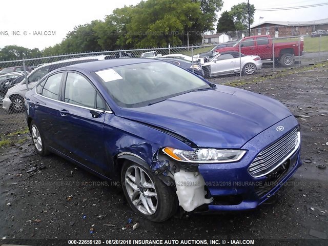 3FA6P0HR7DR134797 - 2013 FORD FUSION SE BLUE photo 1