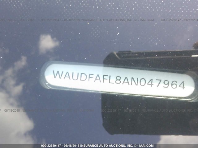 WAUDFAFL8AN047964 - 2010 AUDI A4 PREMIUM BLACK photo 9