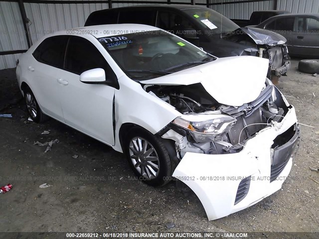 5YFBURHE8FP268603 - 2015 TOYOTA COROLLA L/LE/LE PLS/PRM/S/S PLS WHITE photo 1