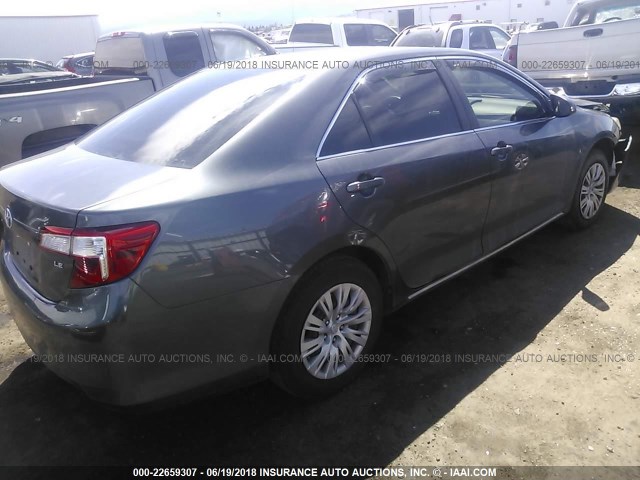 4T4BF1FK4DR306205 - 2013 TOYOTA CAMRY L/SE/LE/XLE GRAY photo 4
