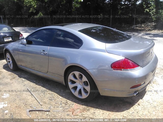 WBAEH13486CR49528 - 2006 BMW 650 I GRAY photo 3