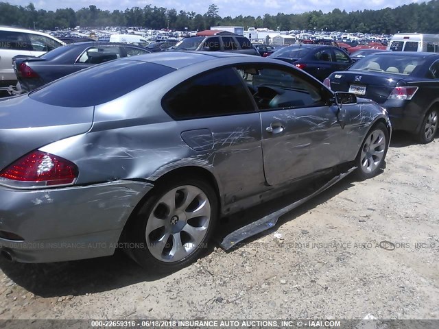 WBAEH13486CR49528 - 2006 BMW 650 I GRAY photo 6