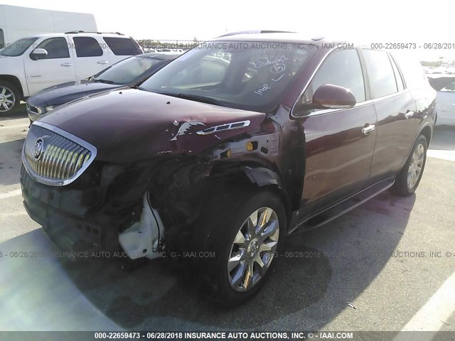 5GALRCED6AJ220739 - 2010 BUICK ENCLAVE CXL ბურგუნდია ფოტო 2
