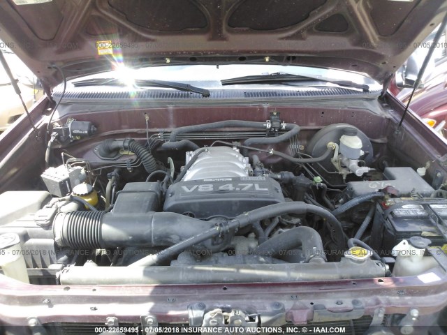 5TBRT34134S448165 - 2004 TOYOTA TUNDRA ACCESS CAB SR5 RED photo 10