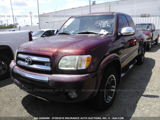 5TBRT34134S448165 - 2004 TOYOTA TUNDRA ACCESS CAB SR5 RED photo 2