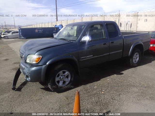 5TBBT44115S463529 - 2005 TOYOTA TUNDRA ACCESS CAB SR5 TEAL photo 2