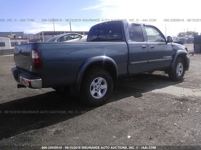 5TBBT44115S463529 - 2005 TOYOTA TUNDRA ACCESS CAB SR5 TEAL photo 4