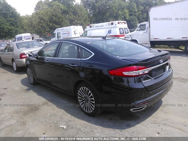 3FA6P0K93HR181971 - 2017 FORD FUSION TITANIUM BLACK photo 3