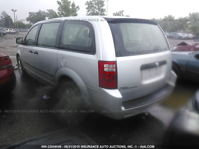 2D8HN44H18R788088 - 2008 DODGE GRAND CARAVAN SE SILVER photo 3