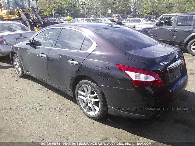 1N4AA5AP0AC823768 - 2010 NISSAN MAXIMA S/SV BLACK photo 3