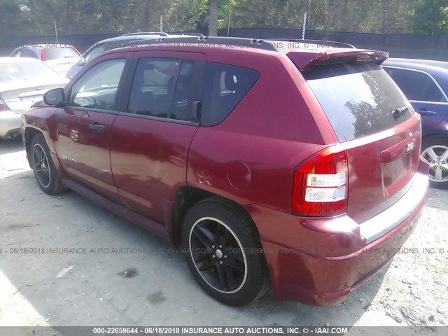 1J8FT47WX7D370225 - 2007 JEEP COMPASS RED photo 3
